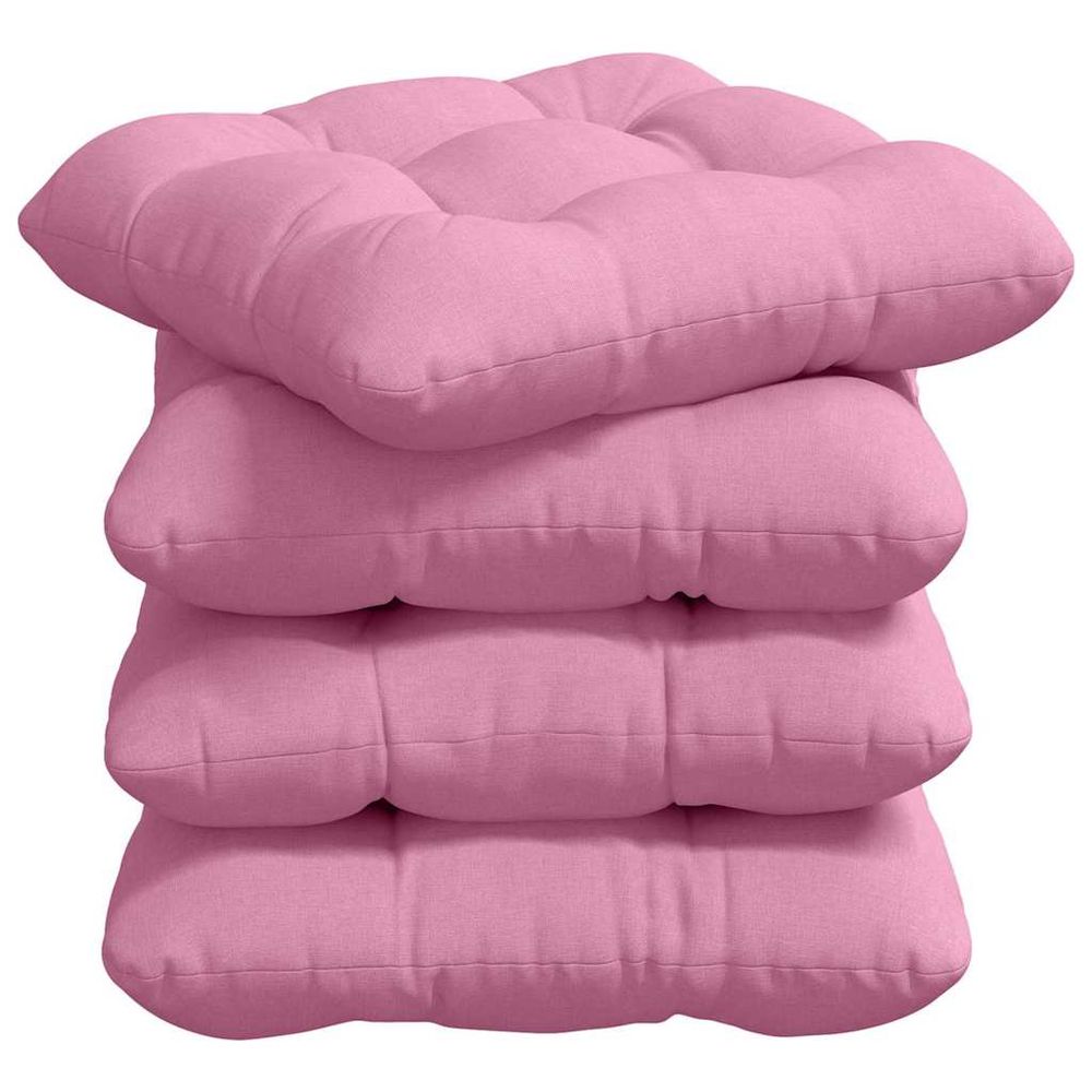 Coussins de siège 4 pc tissu rose 40 x 40 x 12 cm