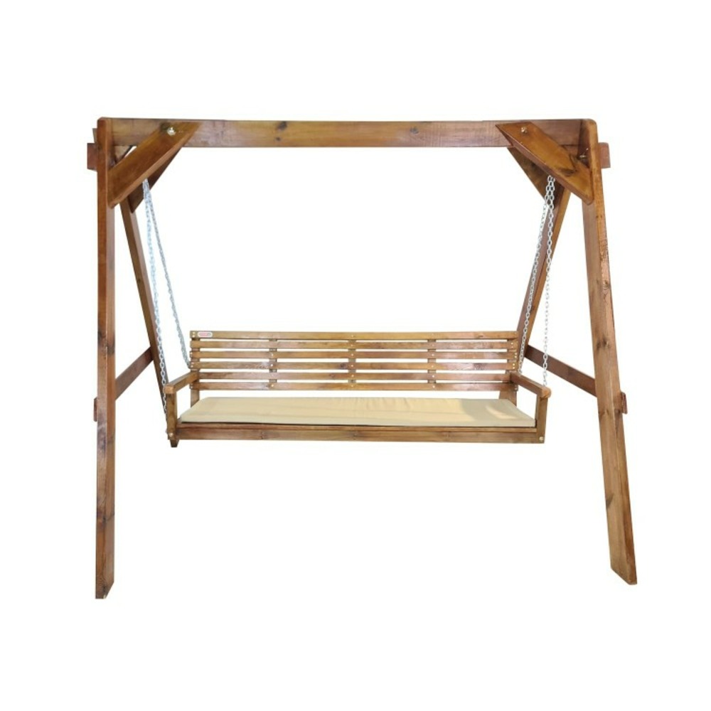 Balançoire de jardin masgames elna xl avec coussin sur le banc