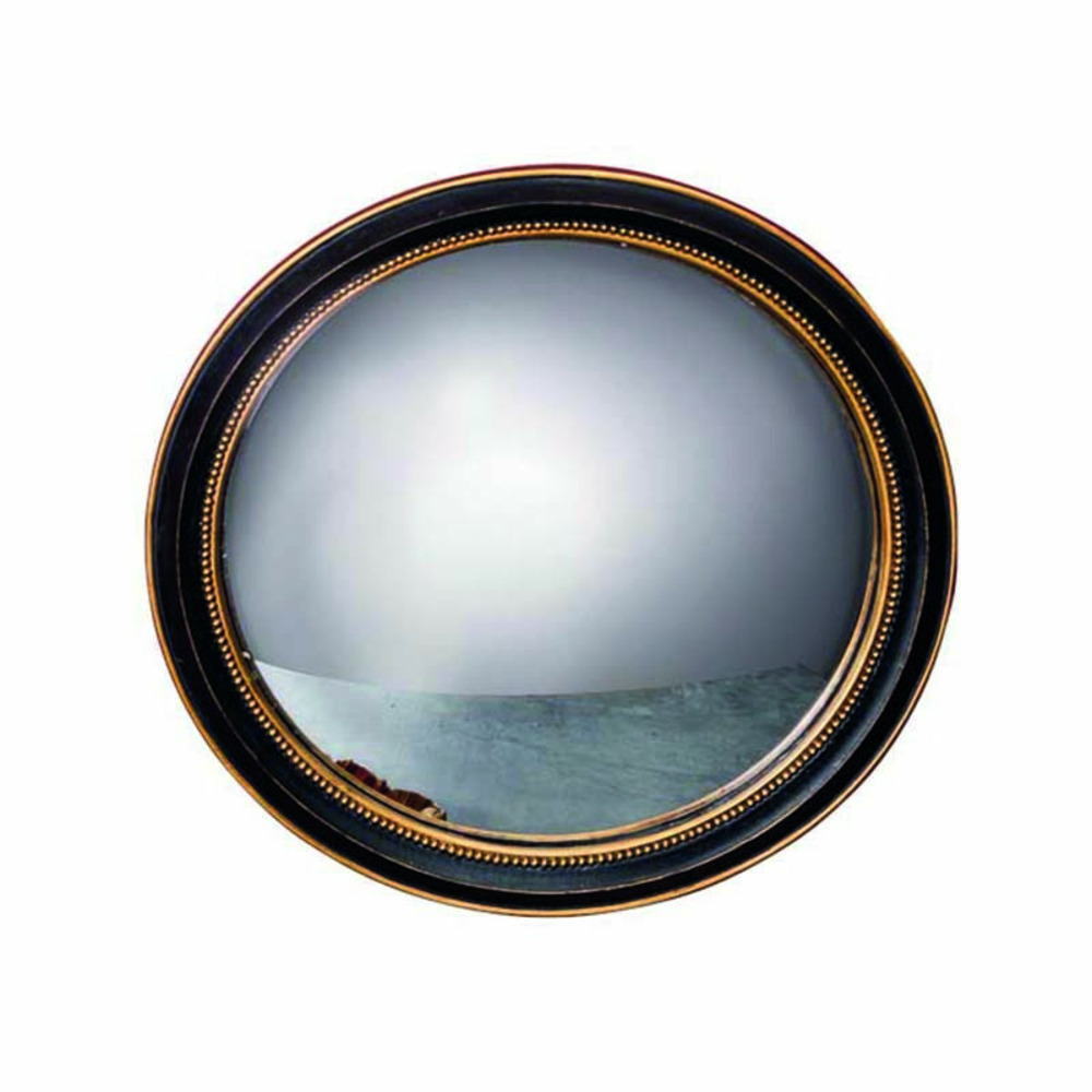 Miroir convexe noir doré 27x3x27cm