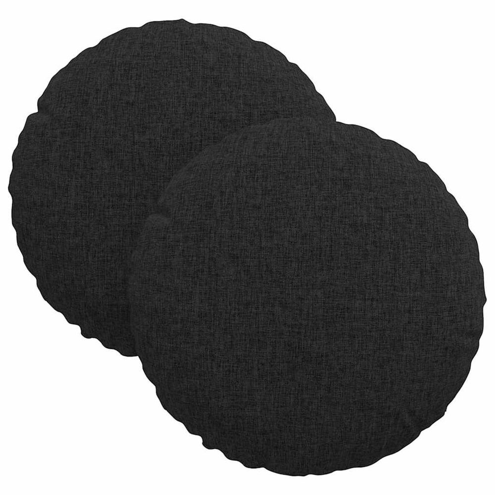 Coussins de siège 2 pc tissu noir ø30 x 13 cm
