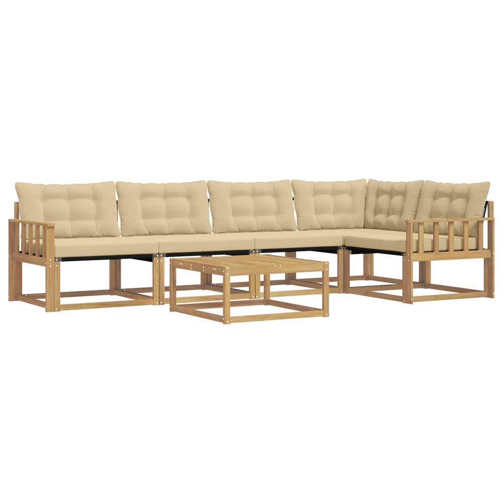 Ensemble de canapés d'extérieur 6 pc blanc et beige