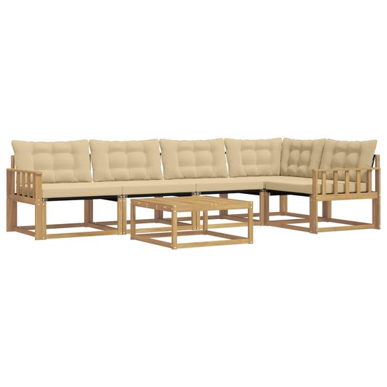 Ensemble de canapés d'extérieur 6 pc blanc et beige