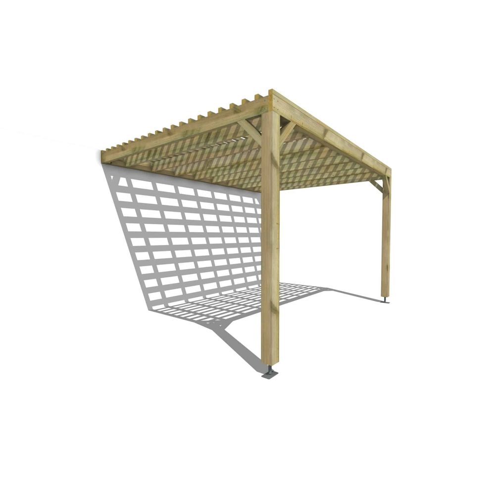 Pergola bois • 4m x 3m • adossée • sens profondeur • lattage bois • livraison comprise