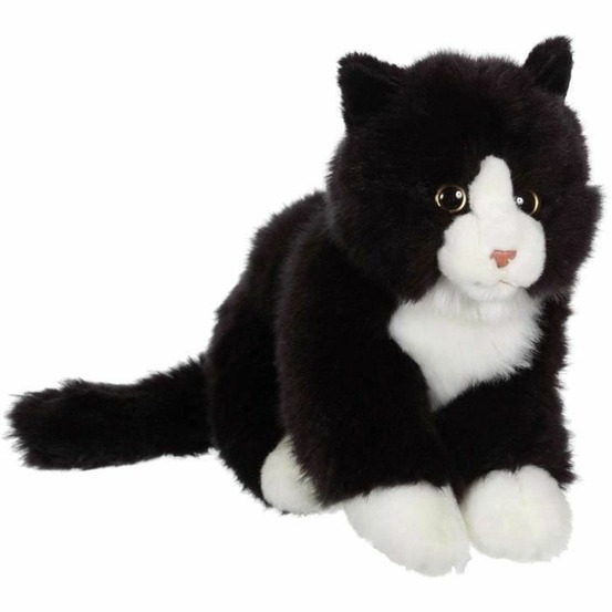 Peluche chat mimiz noir & blanc 28 cm
