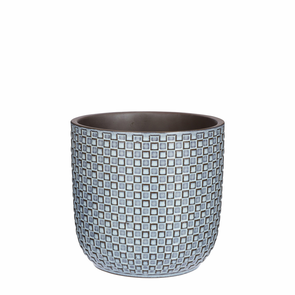 Mica decorations - cache-pot en céramique bleu d19