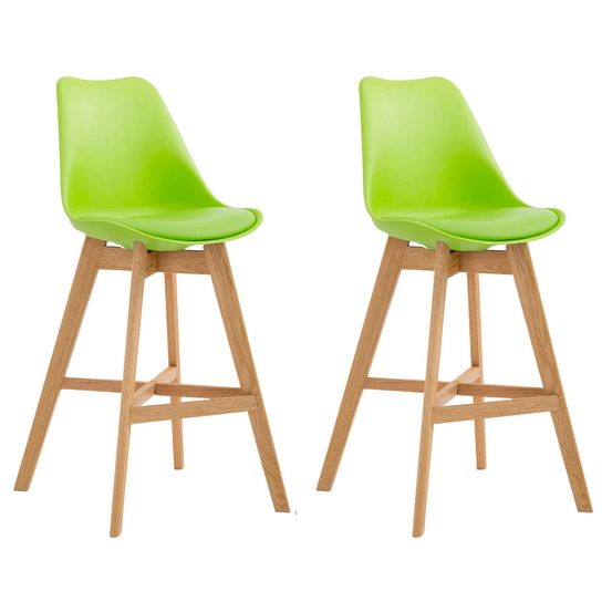 Lot de 2 tabourets de bar cannes plastique naturel vert