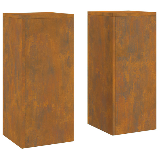 Supports de plante extérieur pilier 2 pcs 24x24x55 cm acier corten