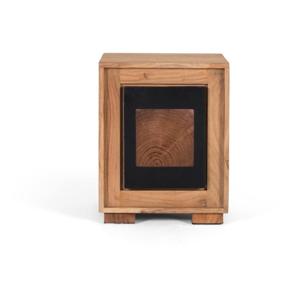 Table de chevet bois marron - sézarine décoration d'autrefois