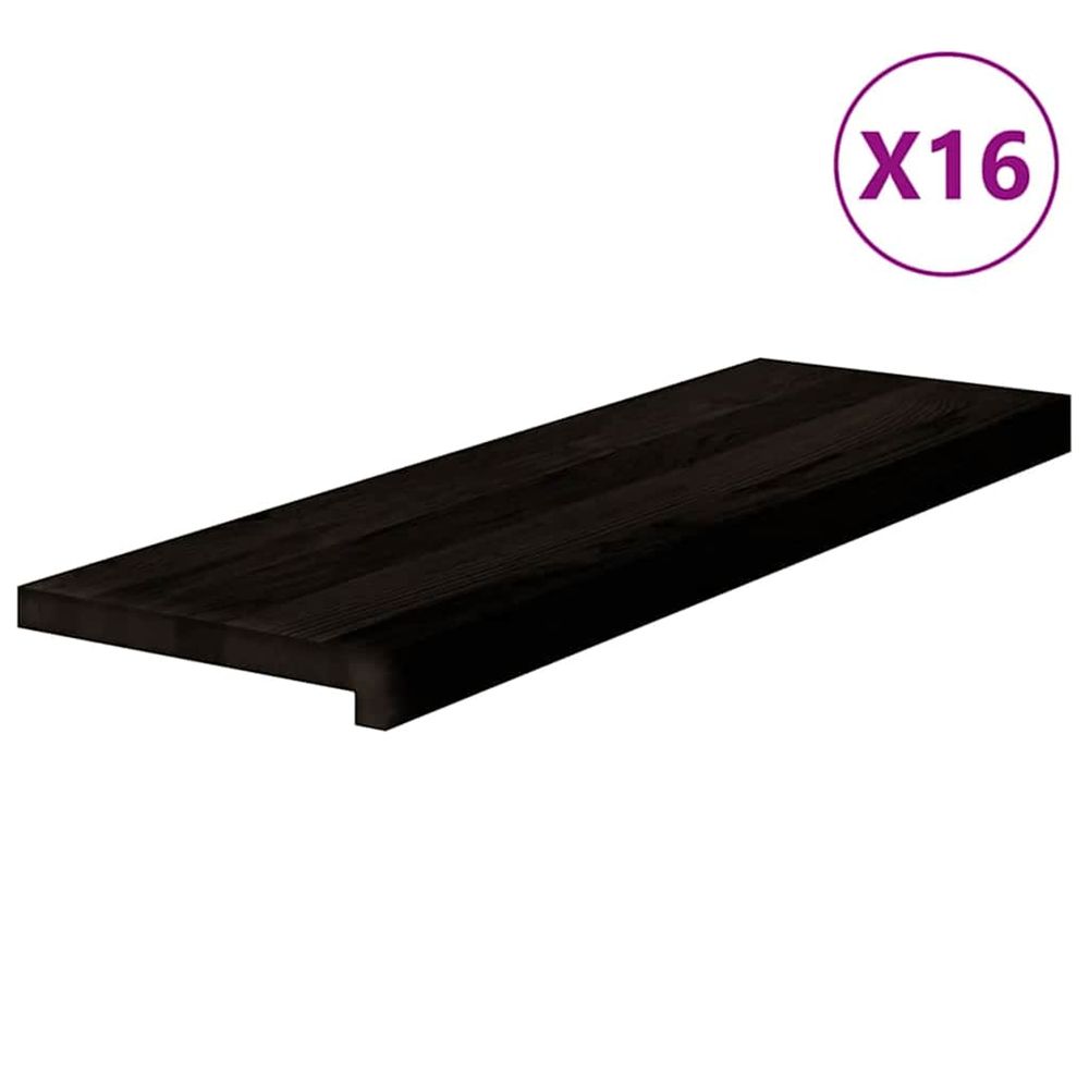 Marches d'escalier 16 pcs marron foncé 80x25x2 cm chêne massif