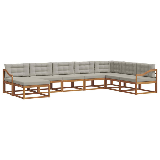 Ensemble de canapés d'extérieur 8 pcs gris naturel et clair