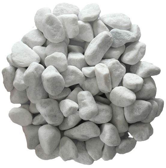 Galet roulé blanc carrare 15/25 en sac de 25 KG