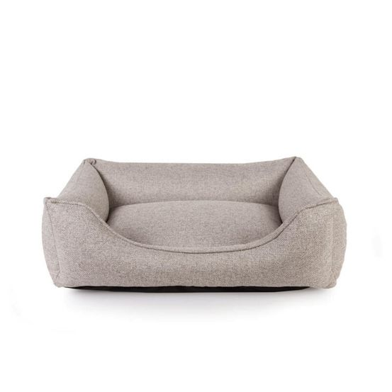 Rivoli - panier pour chien / chat de luxe, orthopédique et déhoussable, en tissu greige, 100x75x26cm