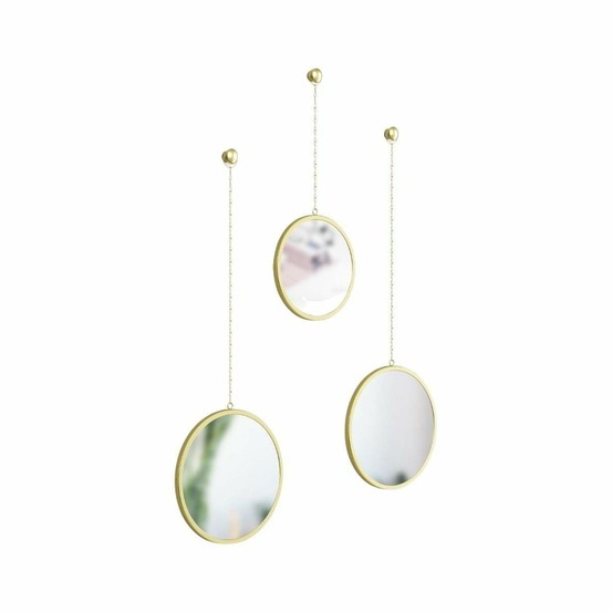 Miroirs ronds suspendus dima (lot de 3) or