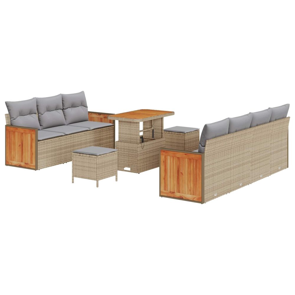 Ensemble de canapé de jardin 10 pc 9-nombre de places