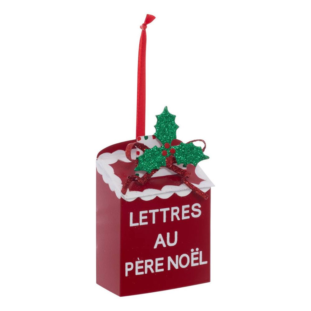 Suspension de sapin boîte aux lettres en métal rouge 11 cm