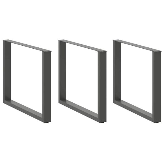 Pieds de table à manger en u 3 pièces anthracite 100 x (72-73) cm acier