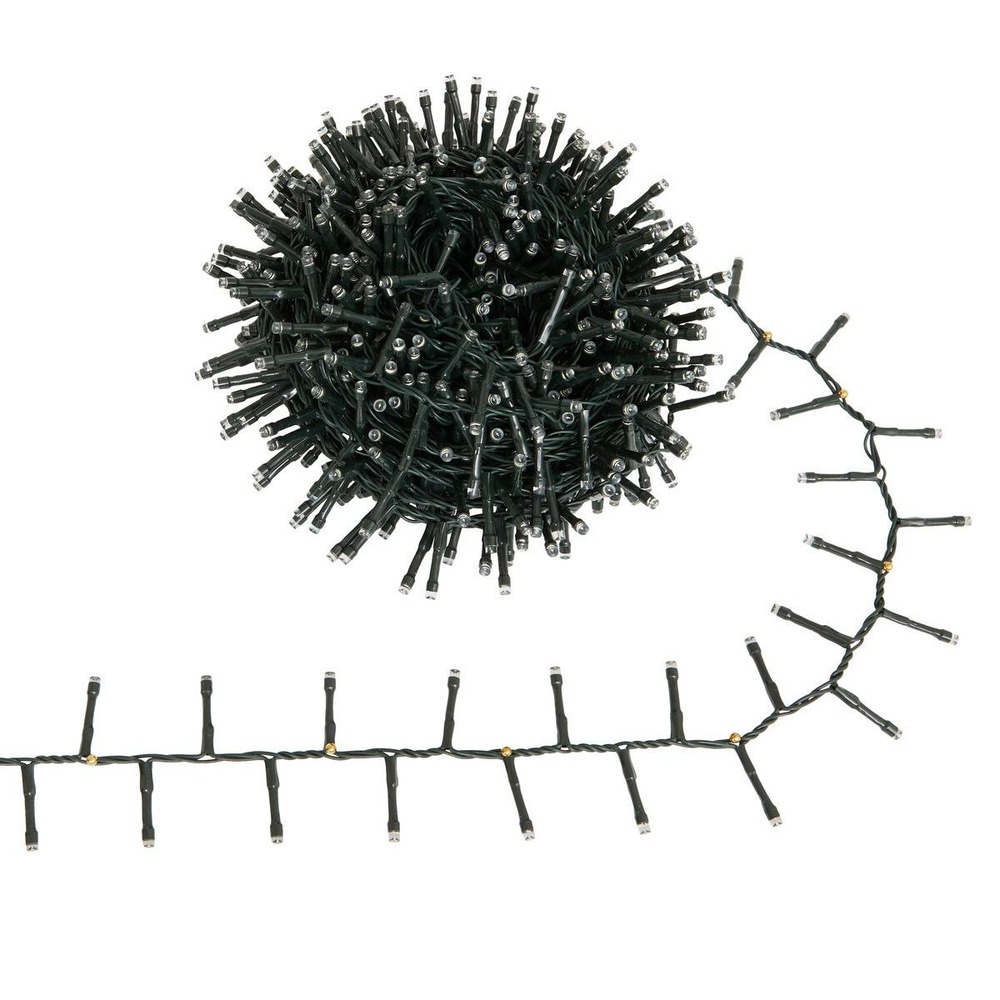 Guirlande cluster lumineuse extérieure solaire 800 led blanc froid l.16m