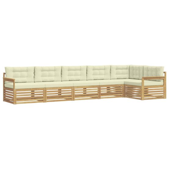 Ensemble de canapés d'extérieur 6 pc blanc et crème polyester