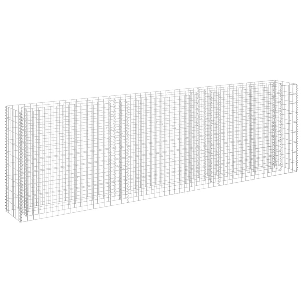 Lit surélevé à gabion acier galvanisé 270x30x90 cm