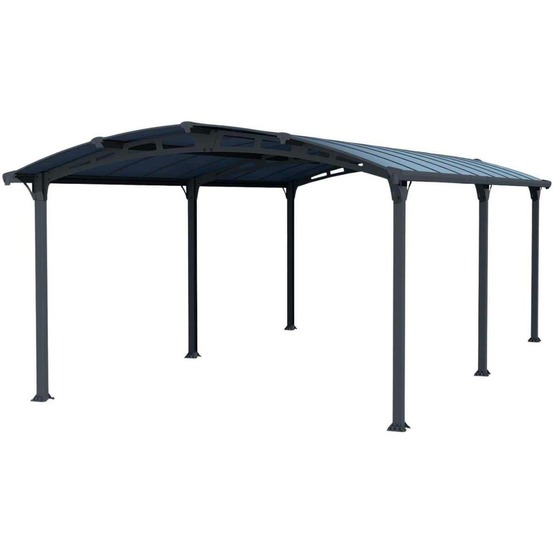 Carport en aluminium et polycarbonate arcadia 6.49 x 3.59 m