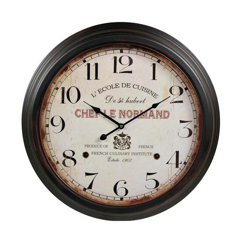 Horloge ancienne murale l'ecole de cuisine de st hubert métal blanc - décoration d'autrefois