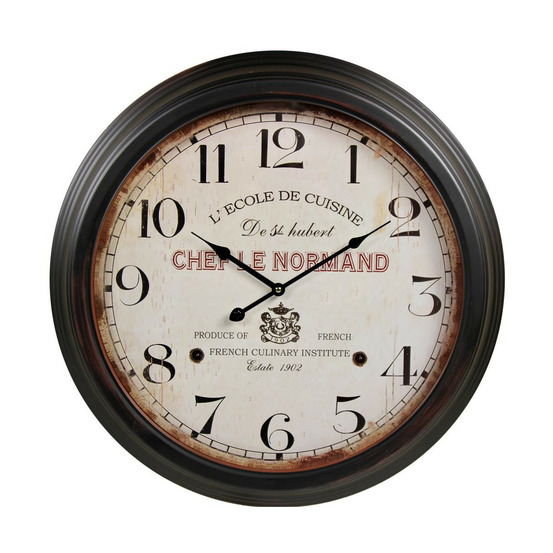 Horloge ancienne murale l'ecole de cuisine de st hubert métal blanc - décoration d'autrefois