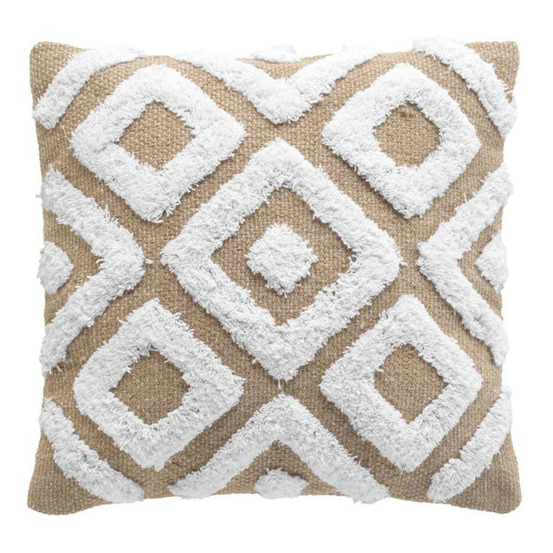 Housse de coussin tufté en jute