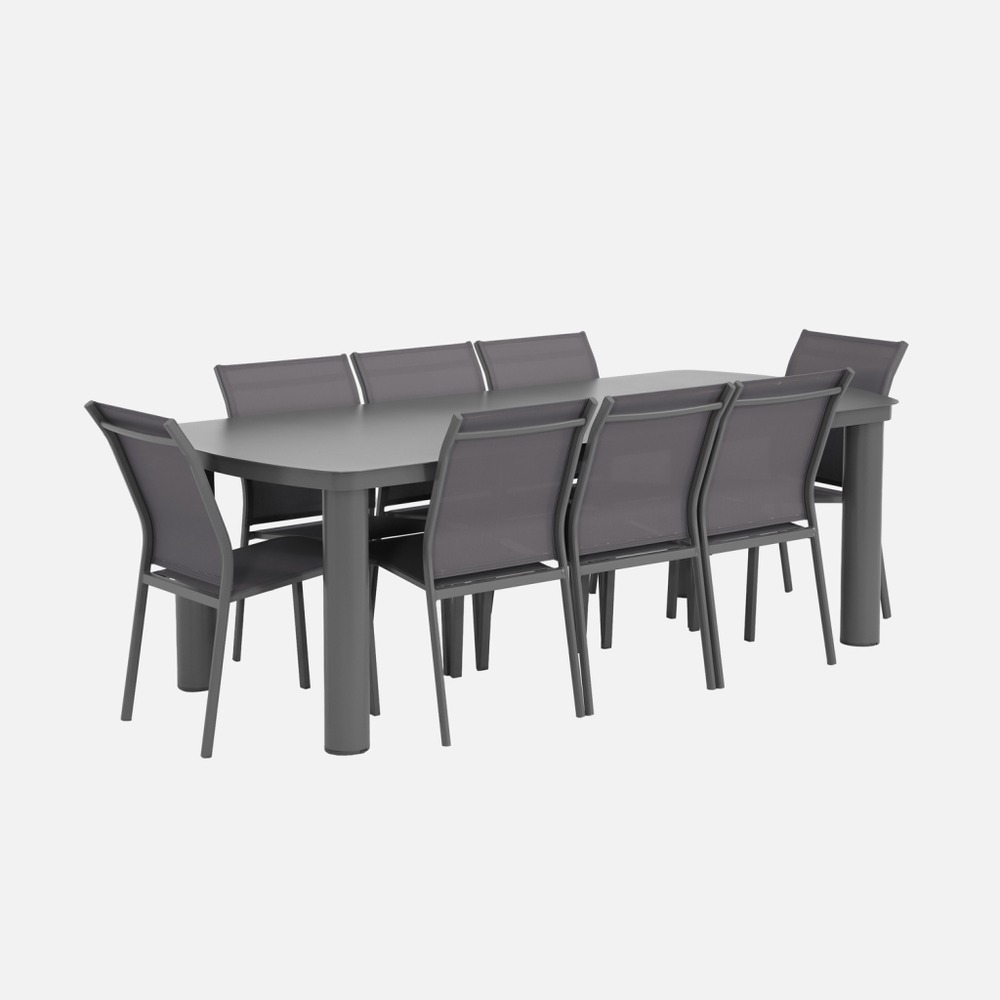 Table de jardin aluminium + 8 assises - zaro / buffalo