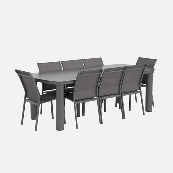 Table de jardin aluminium + 8 assises - zaro / buffalo