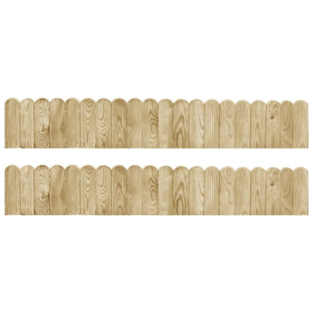 Rouleaux de bordure 2 pcs 120 cm bois de pin imprégné