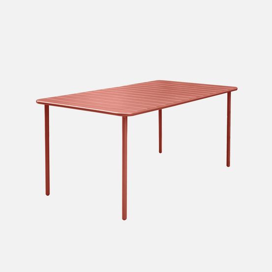 Table de jardin métal 6-8 places, amelia 160x90xh72.5cm