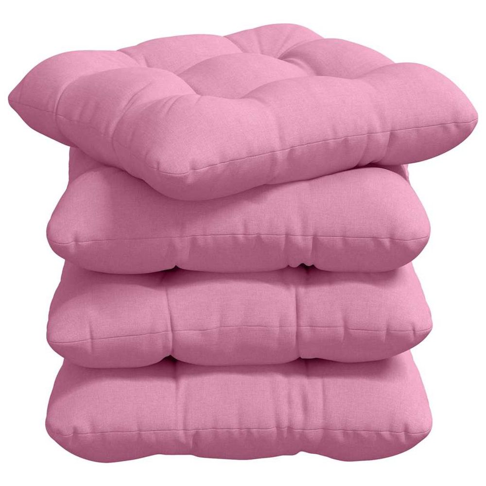 Coussins de siège 4 pc tissu rose 40 x 40 x 12 cm