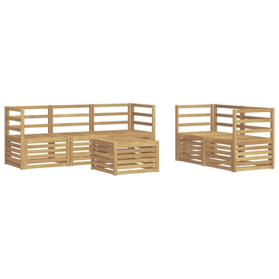Ensemble de canapés d'extérieur 6 pc blanc bois d'acacia massif