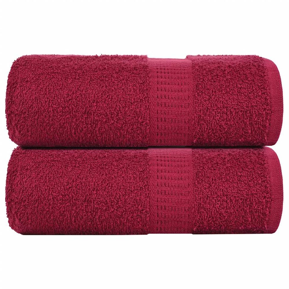 Serviettes d'invité frogn 2 pcs bordeaux 30x50 cm 360 g/m²