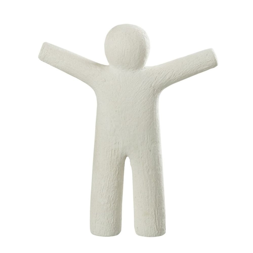 Statuette p'tit maurice bras écarté en synthétique blanc 24x4x30 cm
