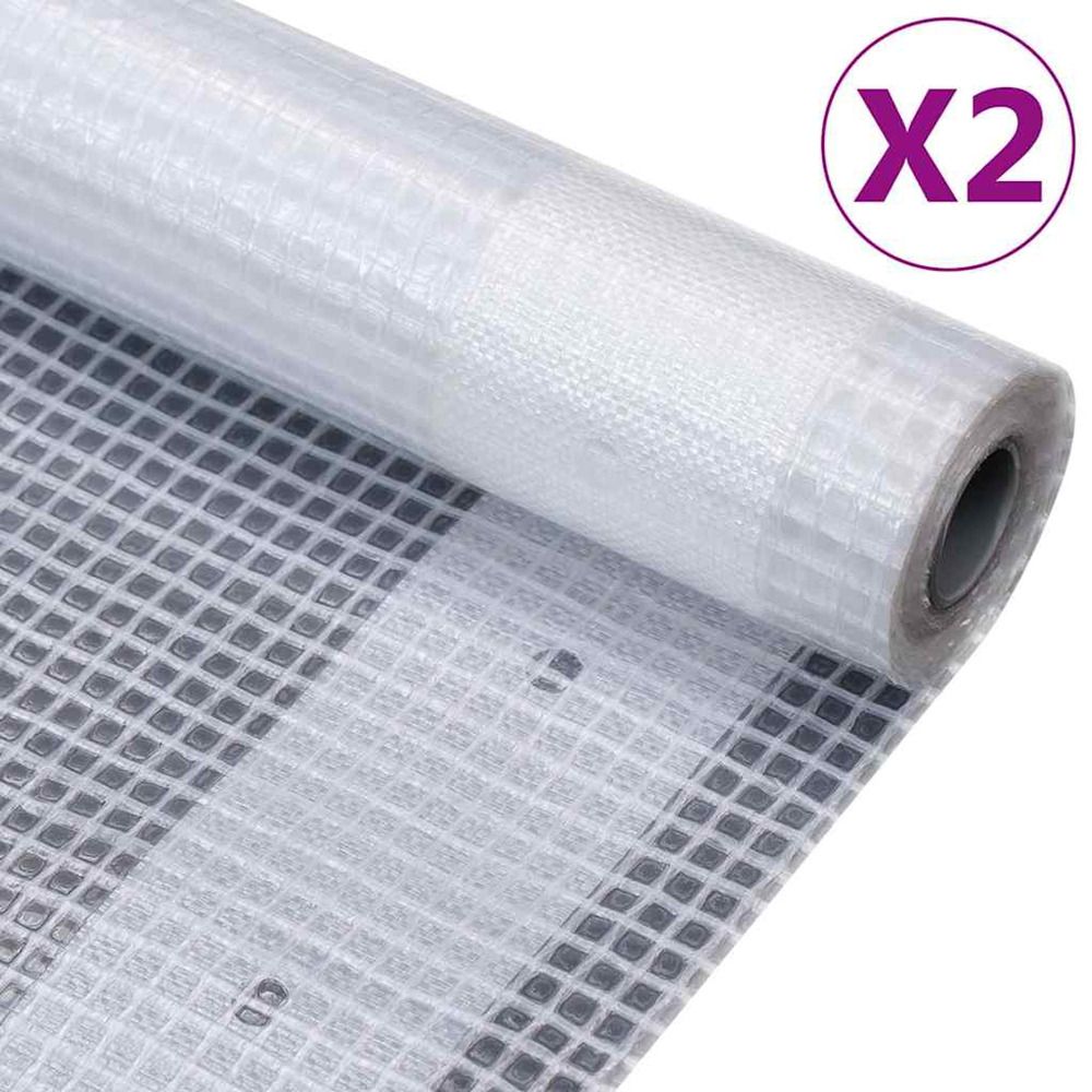 Bâches leno 2 pcs 260 g/m² 4x6 m blanc