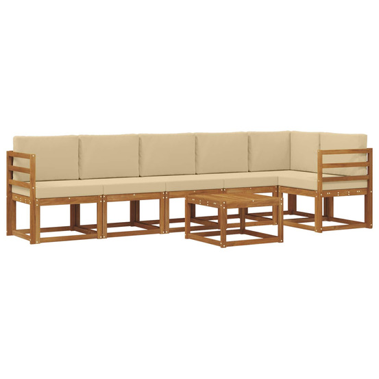 Ensemble de canapés d'extérieur 7 pcs naturel et beige