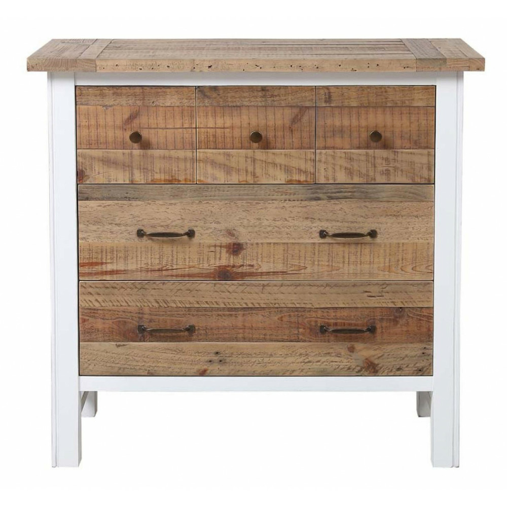 Commode 5 tiroirs mdf blanc - rivages interior's