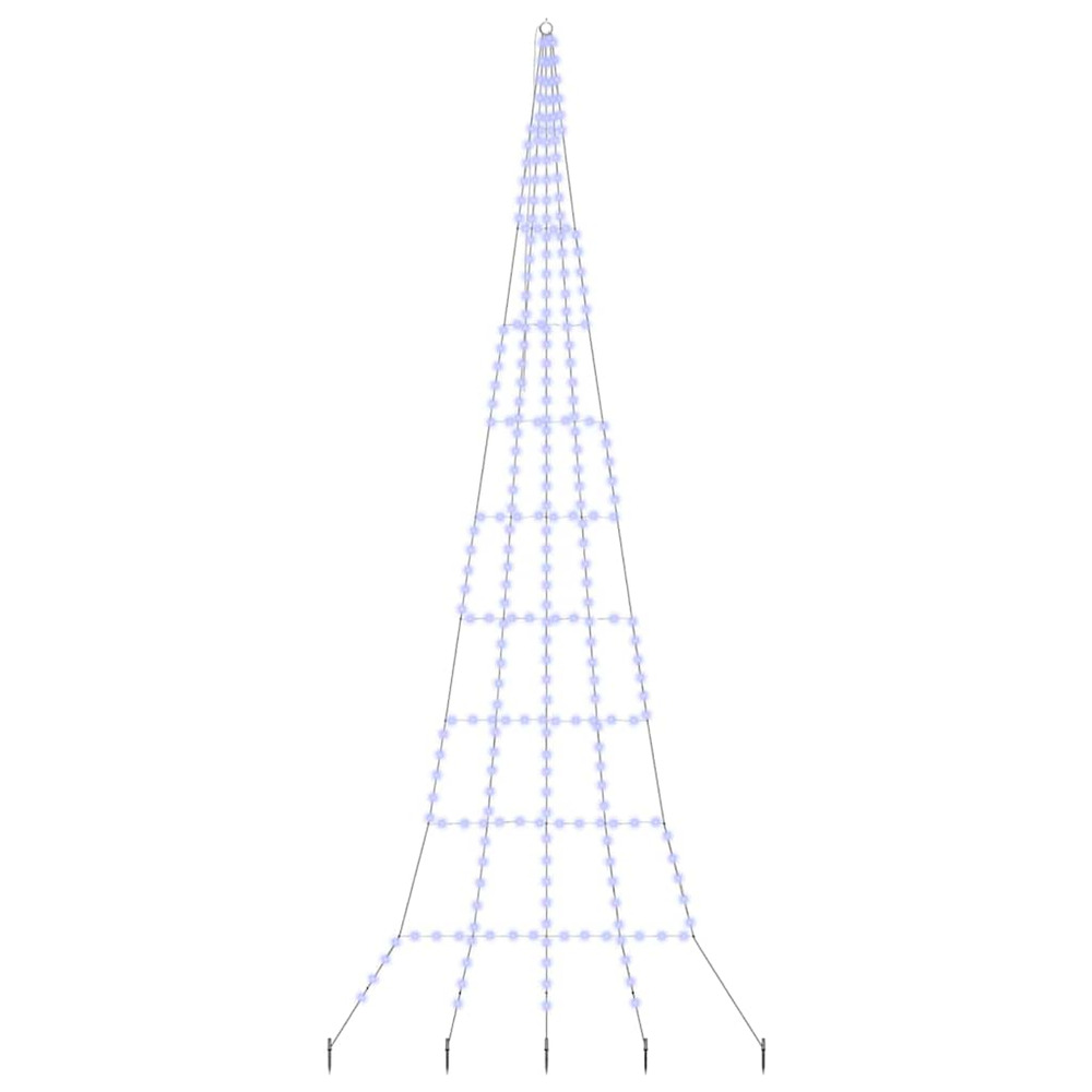 Arbre de noël led avec piquets au sol bleu 511 cm métal