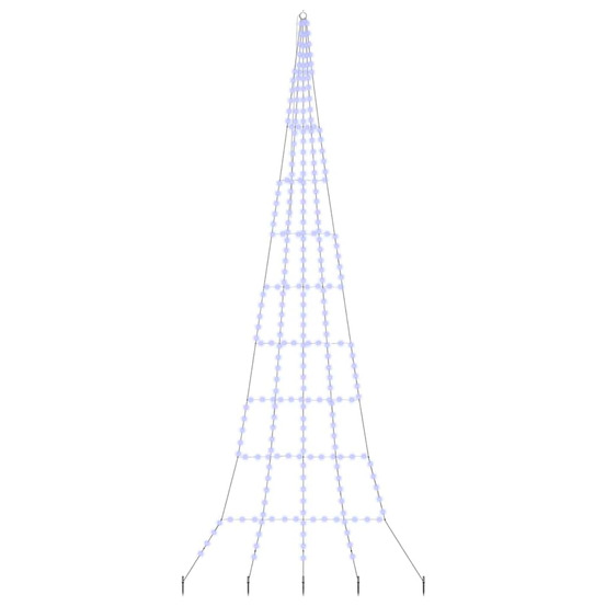 Arbre de noël led avec piquets au sol bleu 511 cm métal