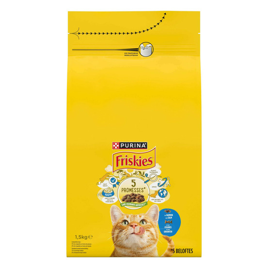 Croquettes chat au saumon et aux légumes 1.5kg friskies