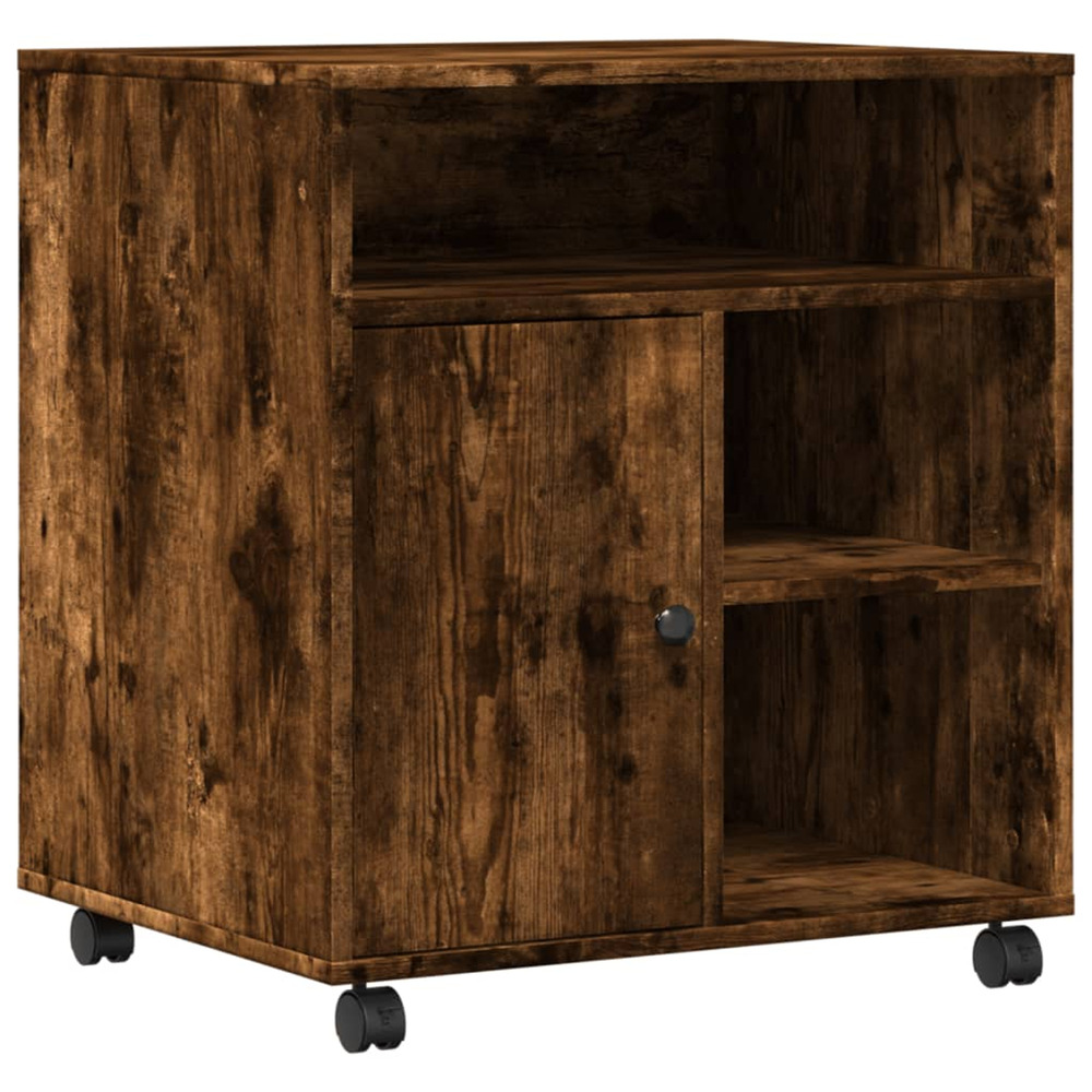 Support d'imprimante avec roulettes chêne fumé 60x50x67 cm