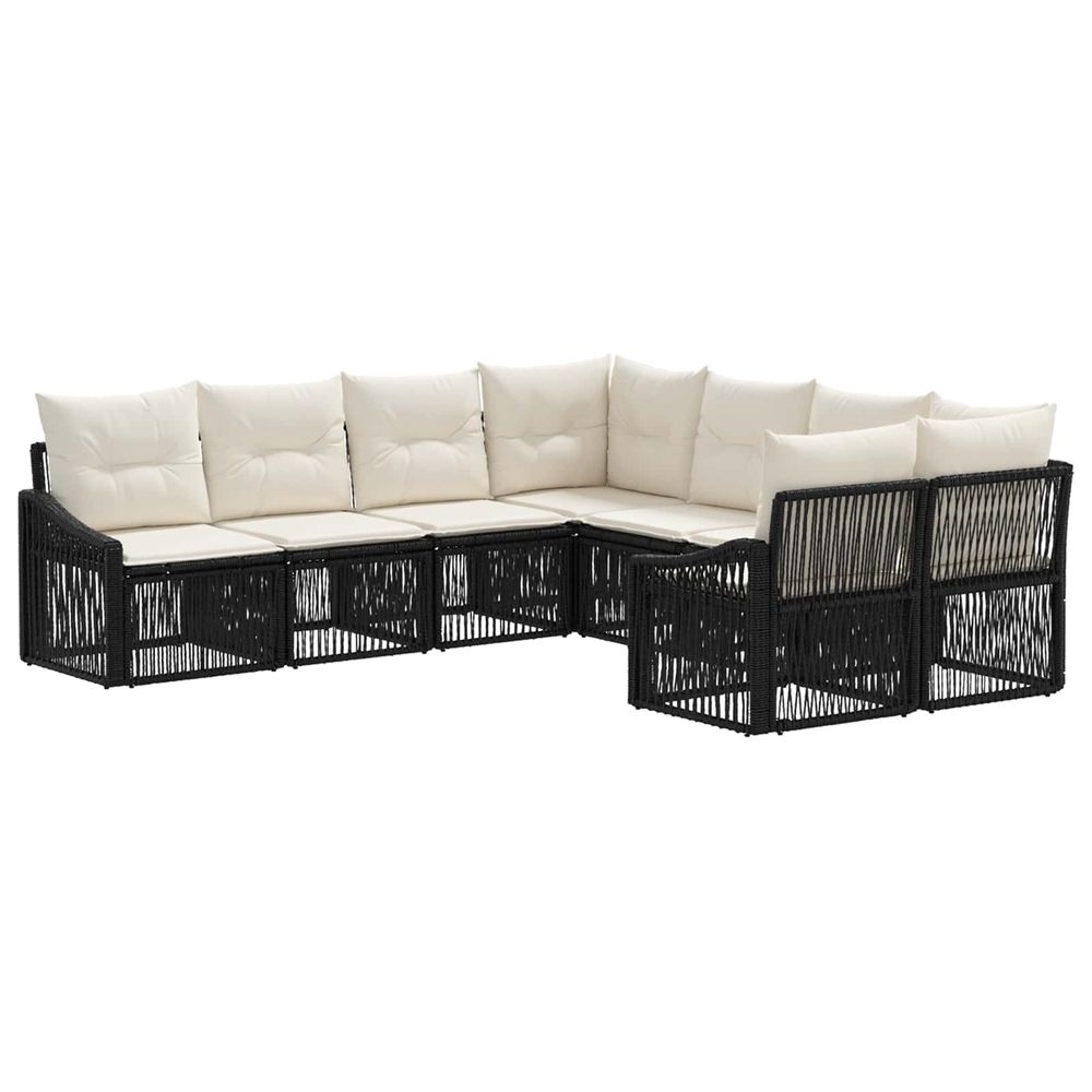 Ensemble de canapé de jardin 8 pc 8-nombre de places noir