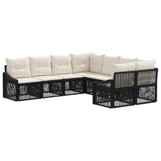 Ensemble de canapé de jardin 8 pc 8-nombre de places noir