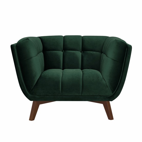 Mona-fauteuil en velours vert foncé