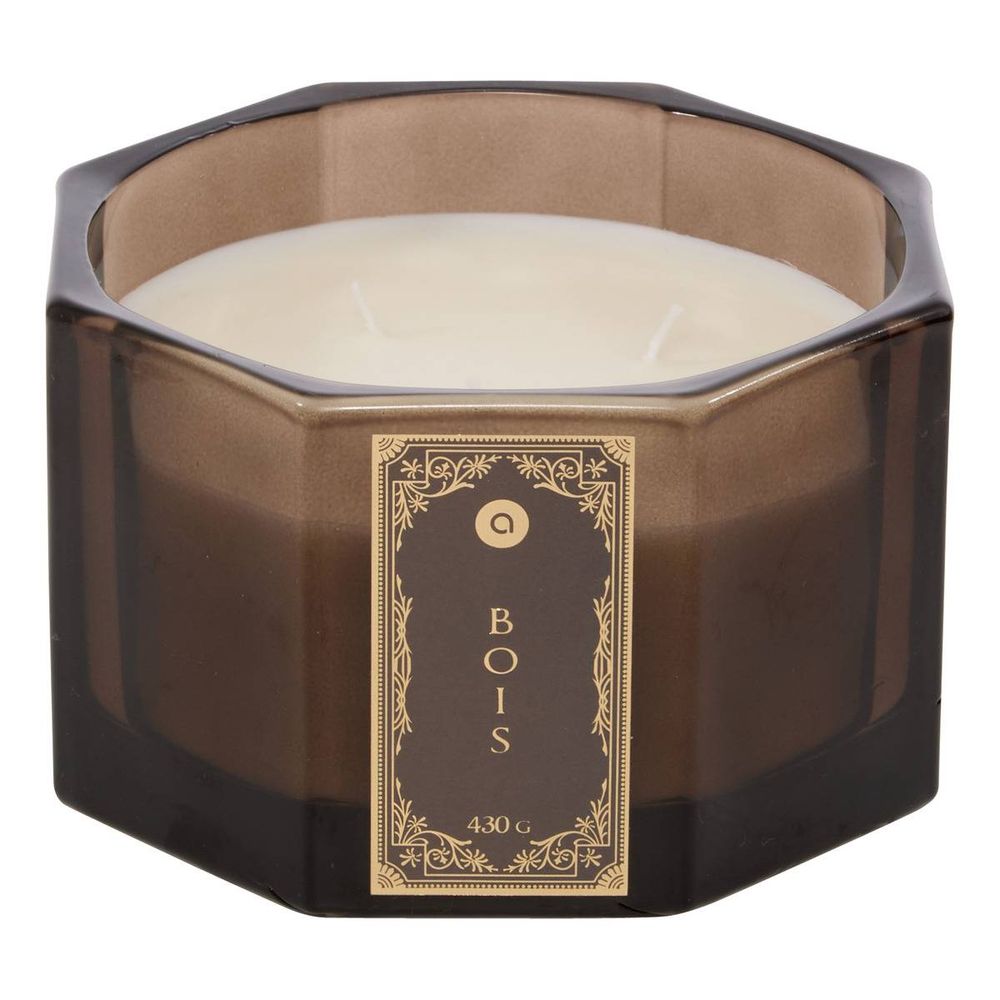Bougie parfumée lucien hexagonale 430g bois