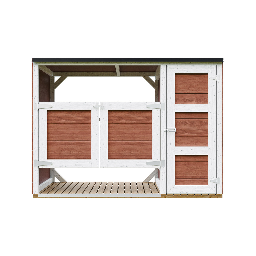 Abri de jardin pour poubelles, cache poubelle extérieur 2x240l - timbela m981a-redwood red