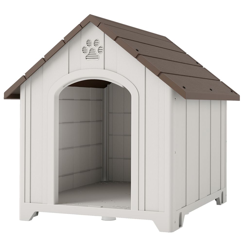 Niche chien extérieur polypropylène 88x79x89 cm gris ventilée surélevée imperméable