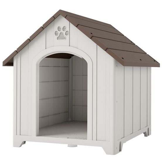 Niche chien extérieur polypropylène 88x79x89 cm gris ventilée surélevée imperméable