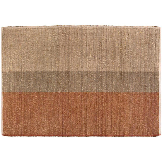 Tapis en jonc de mer et coton terracotta karan 200 x 290 cm